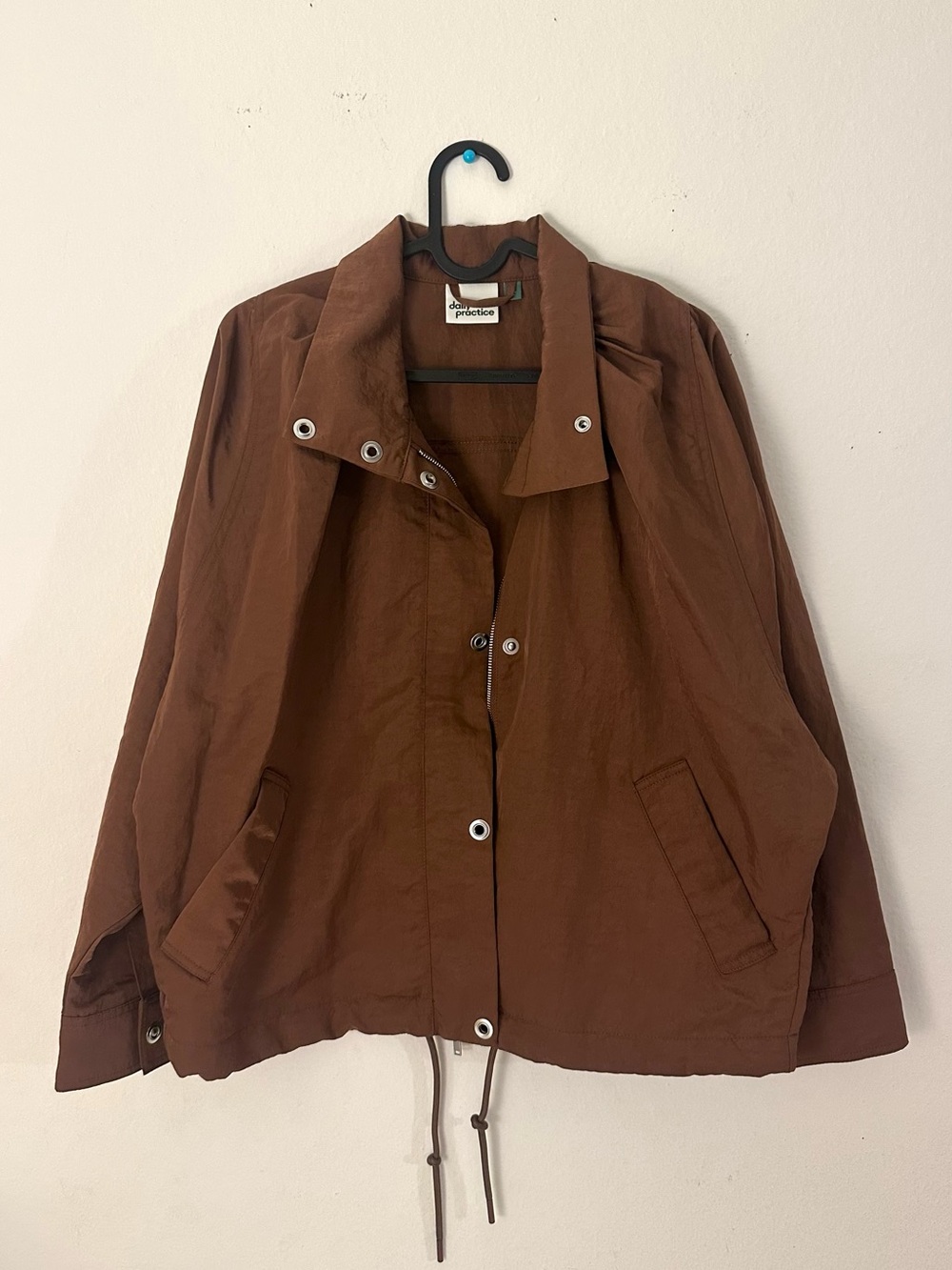 Anthropologie Daily Practice Funnel Neck Jacket - Brown/bronze M - Picture 3 of 9